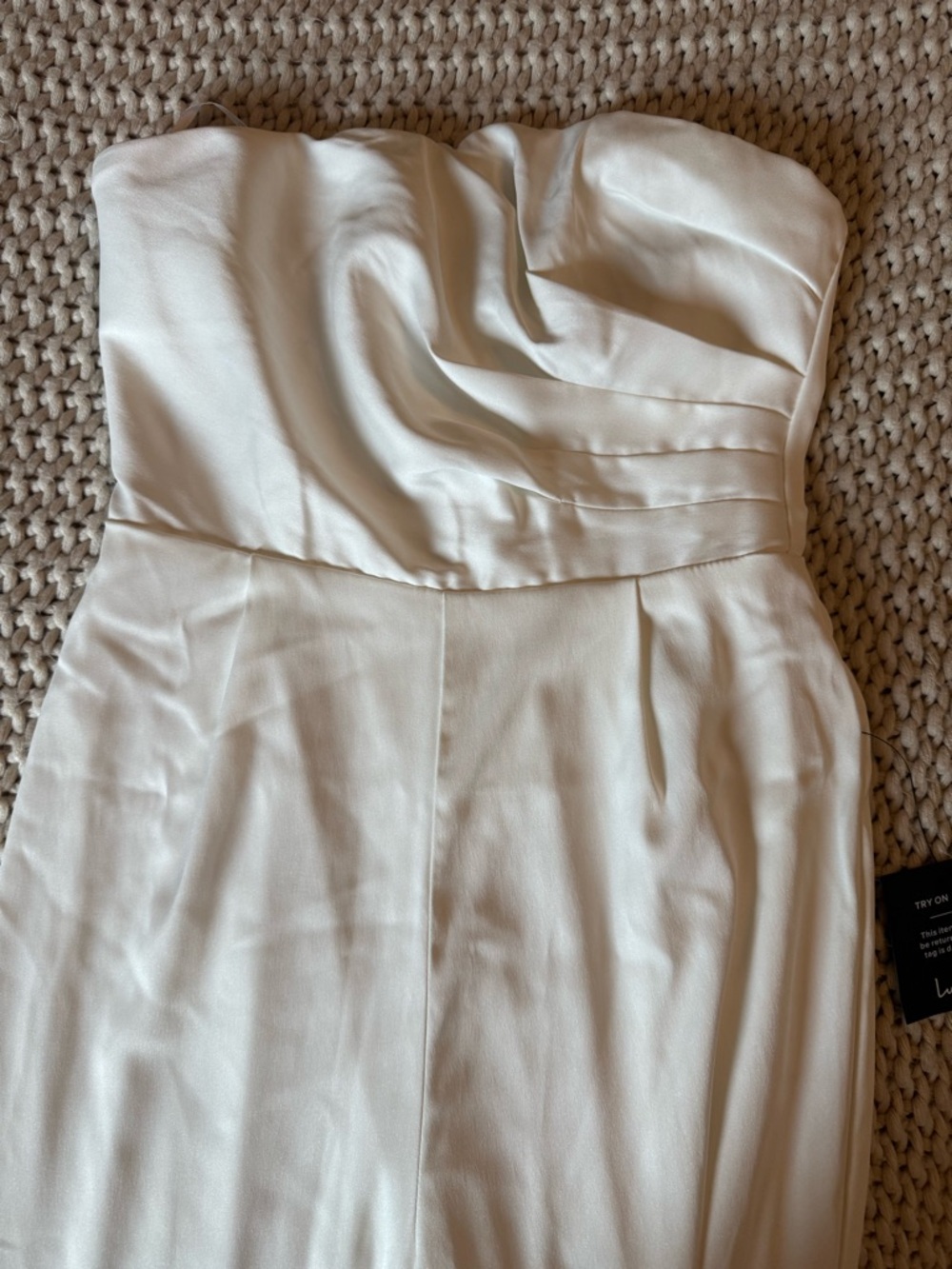 Strapless White Tailored Jumpsuit - Picture 8 of 8